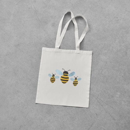 Bee Design - Light Canvas Tote Bag